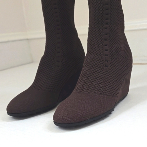 Eileen Fisher Kasana Knit Brown Boots sz 7 - Picture 4 of 15